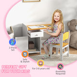 easycomfort easycomfort banco scuola e sedia per bambini da 3 6 anni con cassetto e armadietto in legno bianco