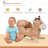 easycomfort easycomfort cavallo a dondolo in legno giraffa per i bambini 60 x 33 x 45cm