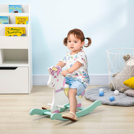 easycomfort easycomfort cavallo a dondolo per bambini 1 3 anni con maniglie schienale e pedali in mdf 68l x 27p x 47 5a cm multicolore