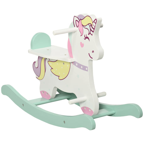 easycomfort easycomfort cavallo a dondolo per bambini 1 3 anni con maniglie schienale e pedali in mdf 68l x 27p x 47 5a cm multicolore