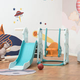 easycomfort easycomfort scivolo per bambini con altalena regolabile canestro e palle per cameretta e giardino 149x186x98cm blu e arancione