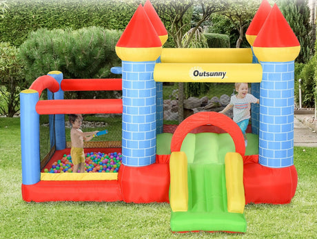 easycomfort easycomfort castello gonfiabile gigante per bambini con scivolo piscina e canestro