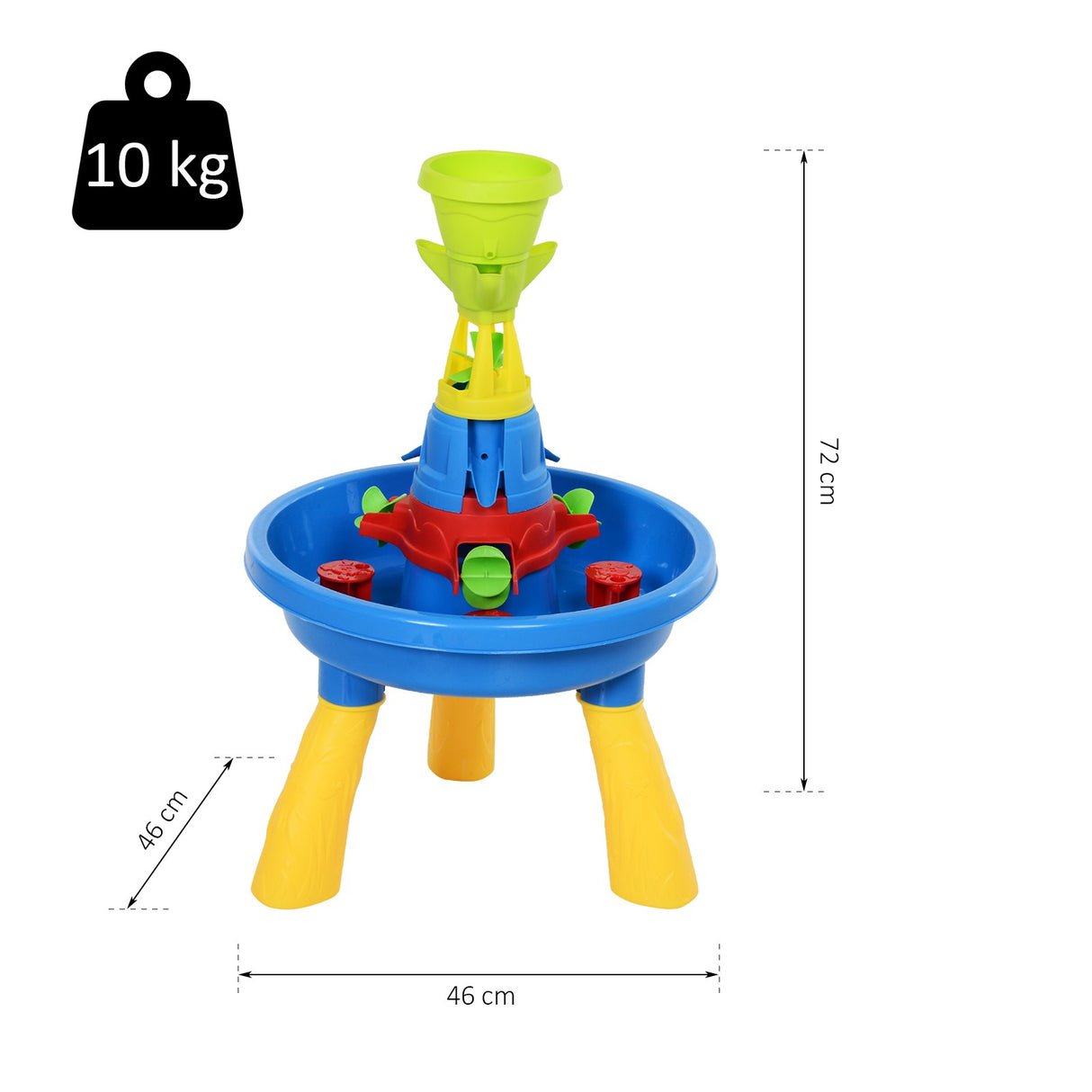 easycomfort easycomfort playset tavolino acqua e sabbia per bambini con 21 accessori set giocattoli tavolo acquatico da spiaggia ed esterni in pp 46x46x72 cm