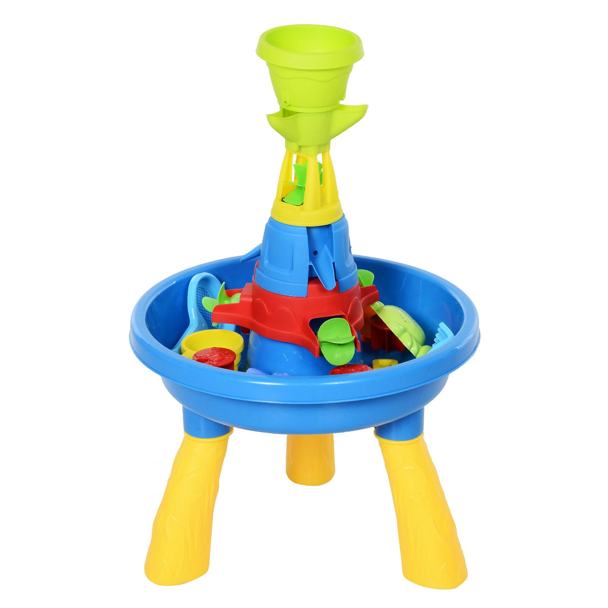 easycomfort easycomfort playset tavolino acqua e sabbia per bambini con 21 accessori set giocattoli tavolo acquatico da spiaggia ed esterni in pp 46x46x72 cm