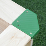 easycomfort easycomfort sabbiera per bambini in legno con panca e tettuccio parasole regolabile 120x120x120cm