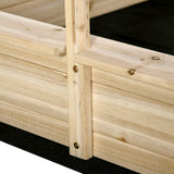 easycomfort easycomfort sabbiera da cortile con tettuccio regolabile per bambini 3 8 anni 118x118x118cm legno