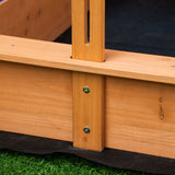 easycomfort easycomfort sabbiera per bambini in legno con tettuccio regolabile sedute e vaschette 107 5x107 5x110cm