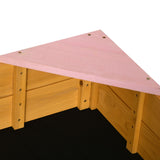 easycomfort easycomfort sabbiera per bambini da 4 posti in legno di abete con design senza fondo 109x109x19 8 cm