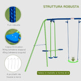 easycomfort easycomfort set altalene da giardino per 4 bambini 1 altalena doppia e 2 altalene singole capacita di peso 45kg altalena 180kg totale 280x140x178cm