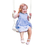 easycomfort easycomfort altalena per bambini 9 36 mesi in pp e pe con corda regolabile e luci led 39x16 5x120 180 cm bianco