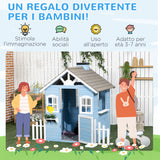 easycomfort easycomfort casetta per bambini in legno da esterno eta 3 7 anni 151x112 5x142cm blu