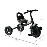 easycomfort easycomfort triciclo per bimbo con campanello parafango ruota speciale nero 74x49x55cm