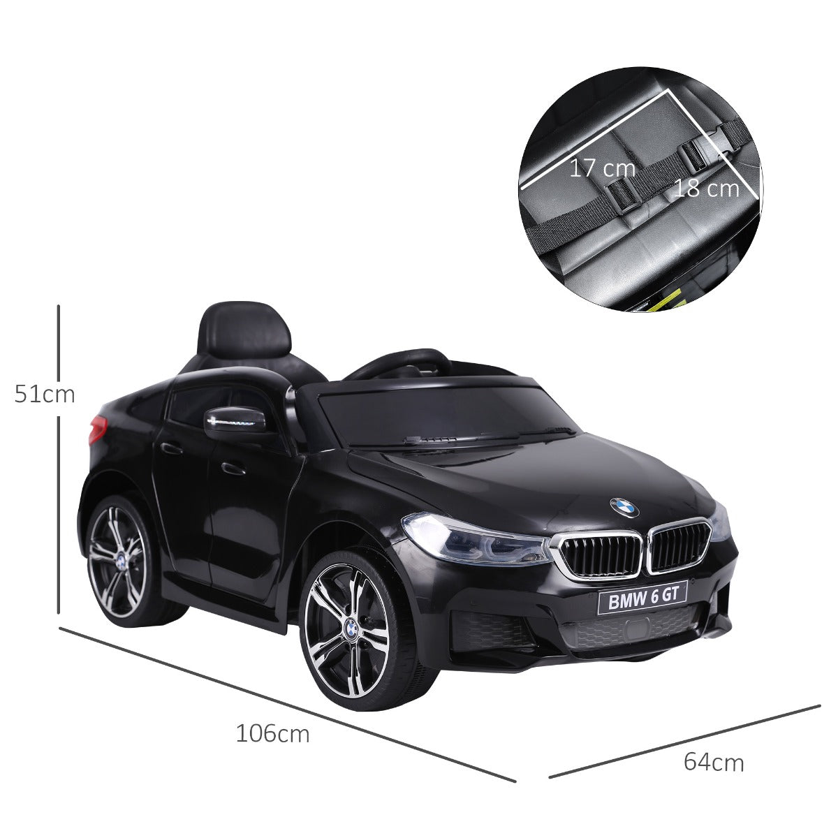 easycomfort easycomfort macchina auto elettrica 6 v con telecomando per bambini pp 106 x 64 x 51 cm nero