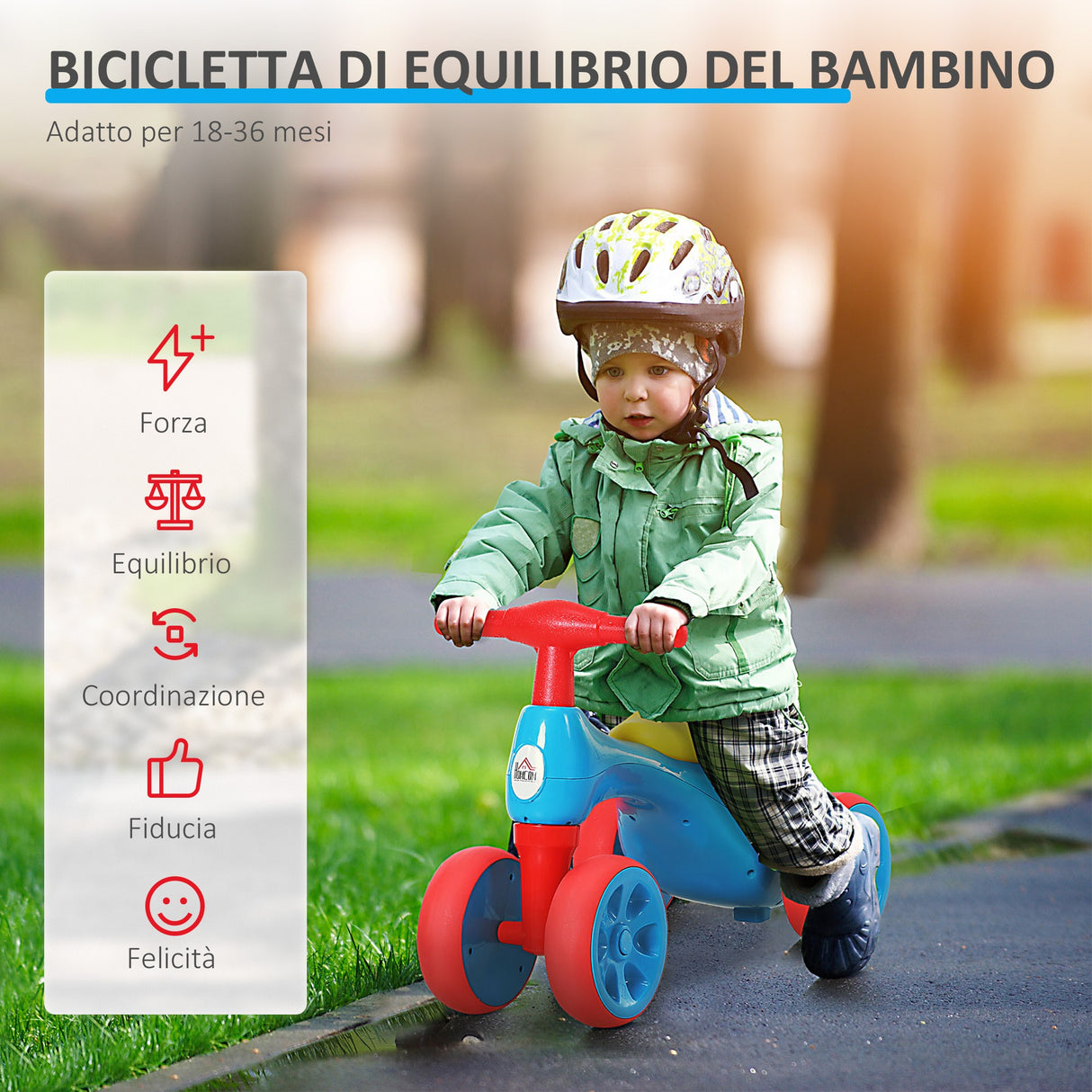 easycomfort easycomfort bicicletta equilibrio senza pedali giochi con 4 ruote per bambini da 18 36 mesi blu e rosso 57cm x 33 5cm x 42 5cm