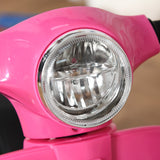 easycomfort easycomfort moto elettrica per bambini con licenza ufficiale vespa batteria 6v fari e clacson per bimbi da 18 36 mesi rosa 66 5x38x52cm