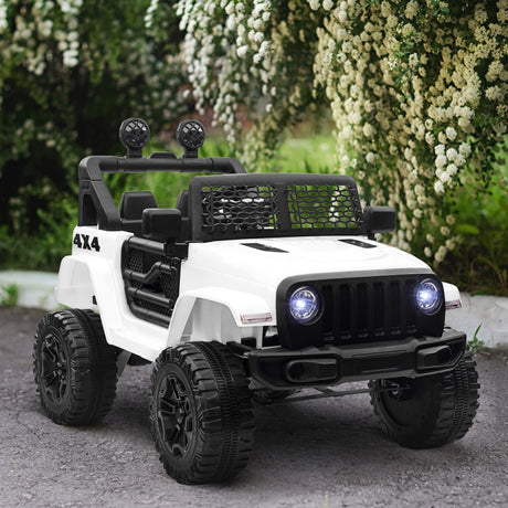 easycomfort easycomfort macchina elettrica per bambini jeep fuoristrada con telecomando e 2 velocita 100x65x72 cm bianco