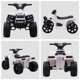 easycomfort easycomfort quad per bambini atv elettrico 6v con fari e clacson velocita 3kmh eta 18 36 mesi 65x40x43cm nero bianco