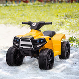 easycomfort easycomfort quad elettrico per bambini atv 6v con fari e clacson velocita 3kmh eta 18 36 mesi 65x40x43cm nero giallo