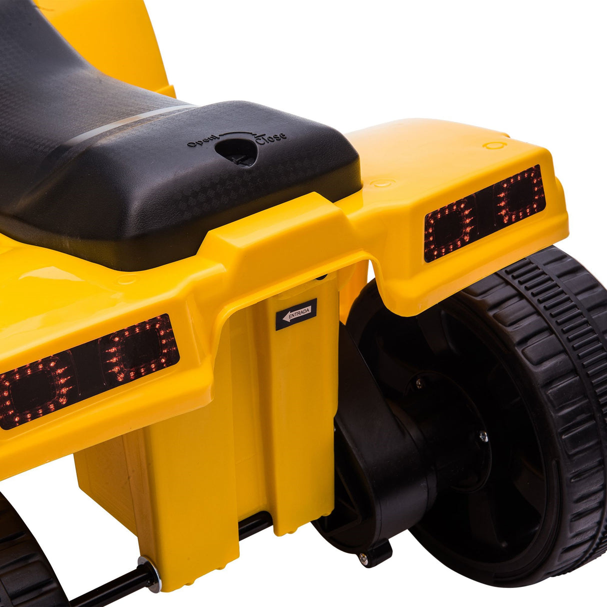 easycomfort easycomfort quad elettrico per bambini atv 6v con fari e clacson velocita 3kmh eta 18 36 mesi 65x40x43cm nero giallo