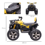 easycomfort easycomfort quad per bambini elettrico 12v con fari e batteria ricaricabile eta 3 5 anni 100x65x73cm giallo