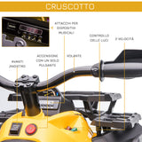 easycomfort easycomfort quad per bambini elettrico 12v con fari e batteria ricaricabile eta 3 5 anni 100x65x73cm giallo