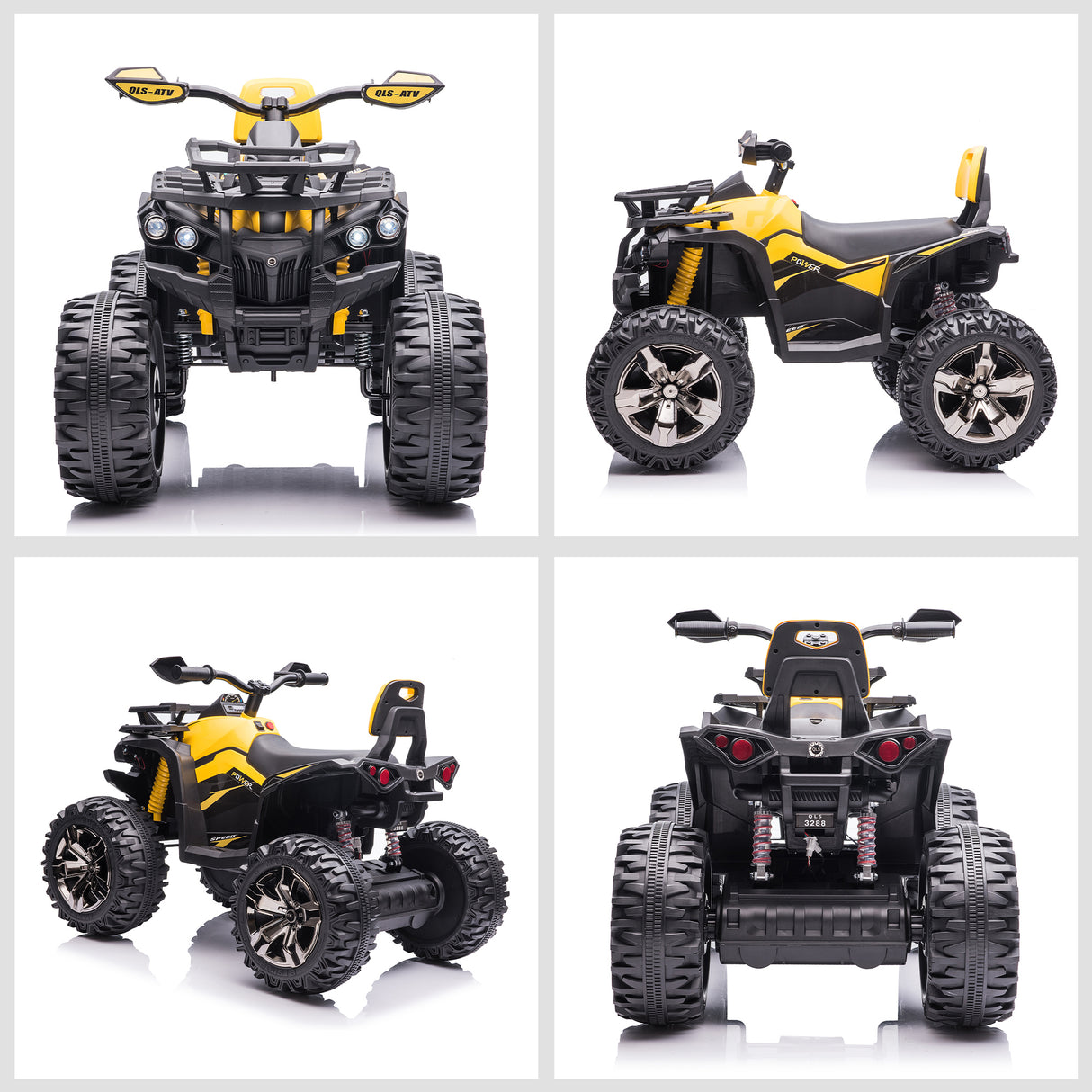 easycomfort easycomfort quad per bambini elettrico 12v con fari e batteria ricaricabile eta 3 5 anni 100x65x73cm giallo