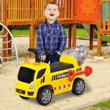 easycomfort easycomfort macchina per bambini cavalcabile 2 in 1 con betoniera luci e suoni eta 18 36 mesi 78x28 2x42cm giallo