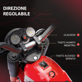 easycomfort easycomfort moto elettrica per bambini a 3 ruote con luci e suoni batteria ricaricabile 6v velocita 2 kmh per bimbi da 18 36 mesi 72x57x56cm rossa