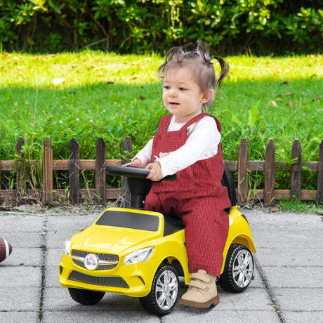 easycomfort easycomfort macchina giocattolo per bambini cavalcabile con volante musiche e fari eta 18 36 mesi 63 5x28x36cm giallo