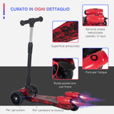 easycomfort easycomfort monopattino 3 ruote pieghevole altezza regolabile per bambini 3 8 anni rosso