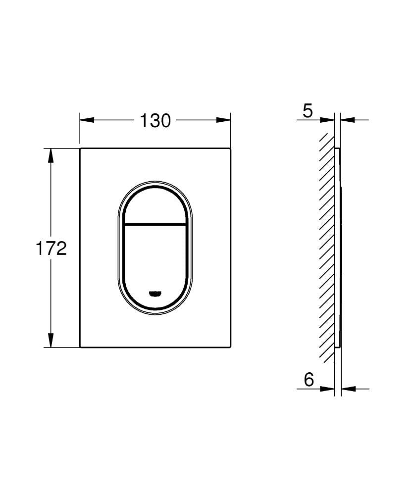 Piastra di Azionamento Placca Grohe ARENA COSMOPOLITAN S Oro Spazzolato 37624GN0