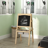 easycomfort easycomfort lavagna per bambini con cavalletto 3 in 1 e cestini eta 3 6 anni 58x50 5x109cm color legno