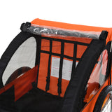 easycomfort easycomfort rimorchio bici bambini 2 posti con cinture di sicurezza e copertura arancione