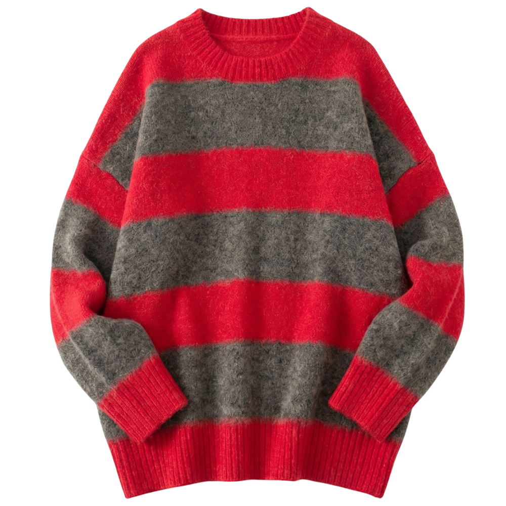 Vintage Women's Large Striped Wool Sweater