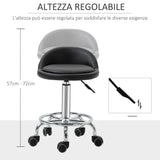 easycomfort easycomfort set 2 sgabelli girevoli con ruote altezza regolabile e rivestimento similpelle pu 38x38x57 72cm