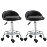 easycomfort easycomfort set 2 sgabelli girevoli con ruote altezza regolabile e rivestimento similpelle pu 38x38x57 72cm