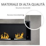 easycomfort easycomfort camino bioetanolo da parete con 2 bruciatori 110x54x14 5cm