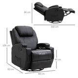 easycomfort easycomfort poltrona relax massaggiante con 8 punti 5 modalita e 2 intensita reclinabile con poggiapiedi e girevole 84x92x109cm nero