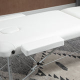 easycomfort lettino massaggi portatile pieghevole e professionale in alluminio bianco 215x60x61 84cm