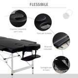 easycomfort easycomfort lettino massaggio pieghevole in legno altezza regolabile e custodia da trasporto per estetista e terapista nero