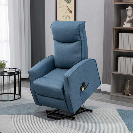 easycomfort easycomfort poltrona relax alzapersona con 8 punti massaggio reclinazione a 135 e 2 telecomandi blu