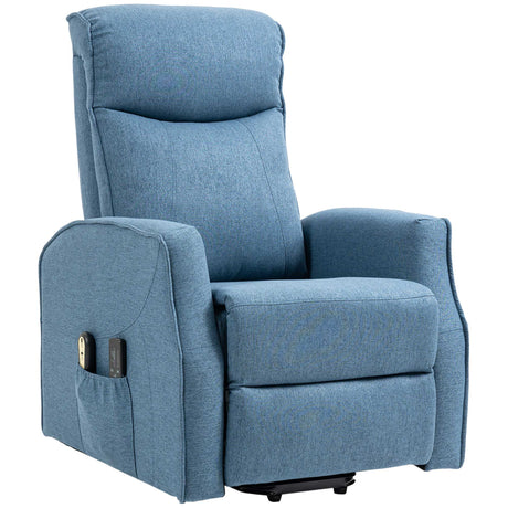 easycomfort easycomfort poltrona relax alzapersona con 8 punti massaggio reclinazione a 135 e 2 telecomandi blu
