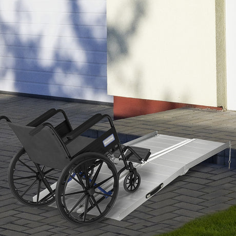easycomfort easycomfort rampa per sedia a rotelle in lega di alluminio antiscivolo capacita 272kg 183x72x5cm