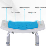 easycomfort easycomfort sgabello per doccia da bagno in lega di alluminio e plastica antiscivolo altezza regolabile 6 livelli 39 52cm ean 8054111840545