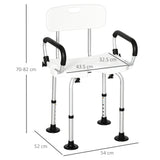 easycomfort easycomfort sedia per doccia per anziani disabili e donne incinte imbottita con forma a u 54x52x70 82cm bianco
