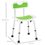 easycomfort easycomfort sedia per doccia in alluminio ed eva con altezza regolabile su 6 livelli e schienale ricurvo 51 5x49 5x68 5 81 cm