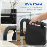 easycomfort easycomfort maniglia per letto con altezza regolabile in acciaio con impugnatura morbida argento