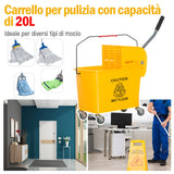 easycomfort easycomfort carrello secchio con separatore acqua e strizzatore rimovibile in pp giallo 63 x 27 x 67cm ean 8054111843638