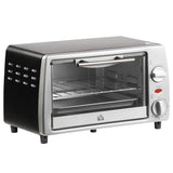 easycomfort easycomfort fornetto elettrico 10l temperatura regolabile e timer griglia e teglia incluse 750w 36 5x26x22cm argento nero