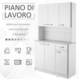 easycomfort easycomfort armadio con pensili da cucina in legno 101 x 39 x 180cm bianco